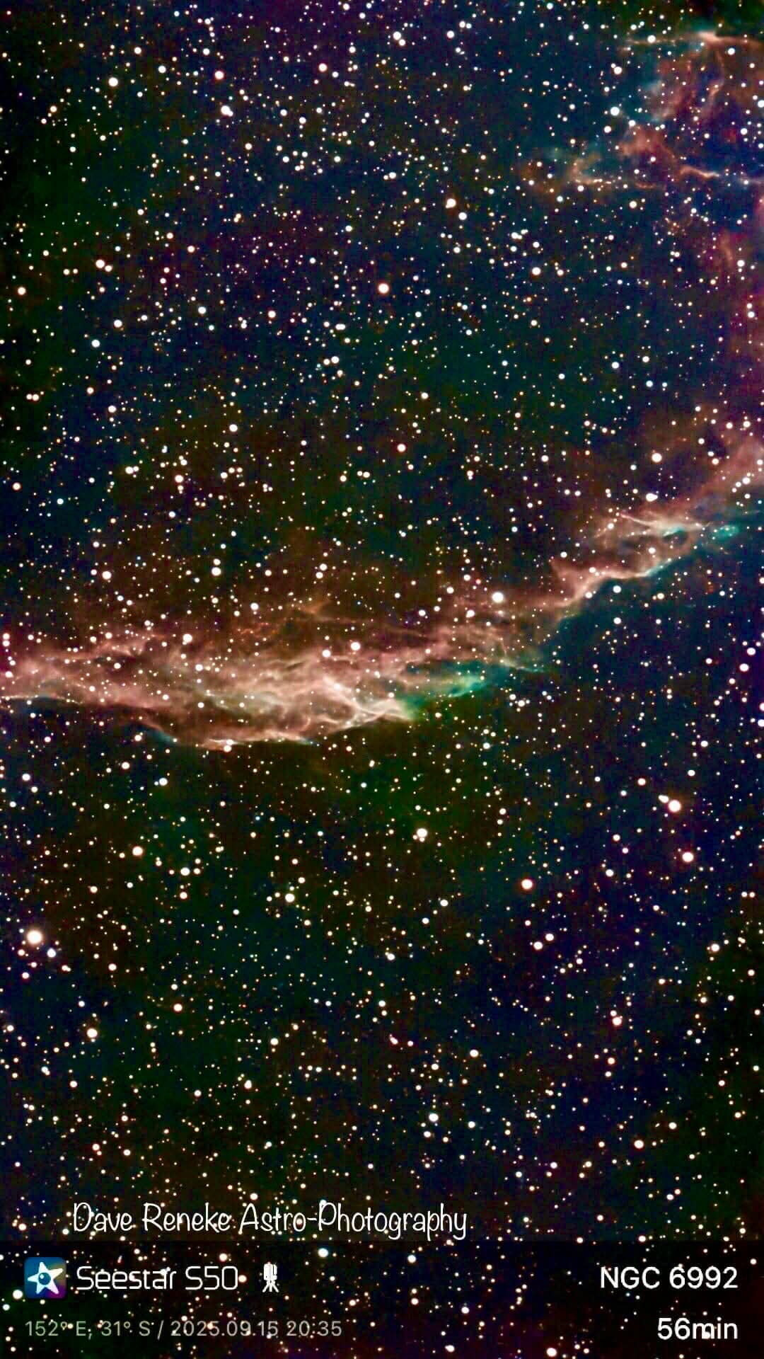 Night sky over Norfolk Island